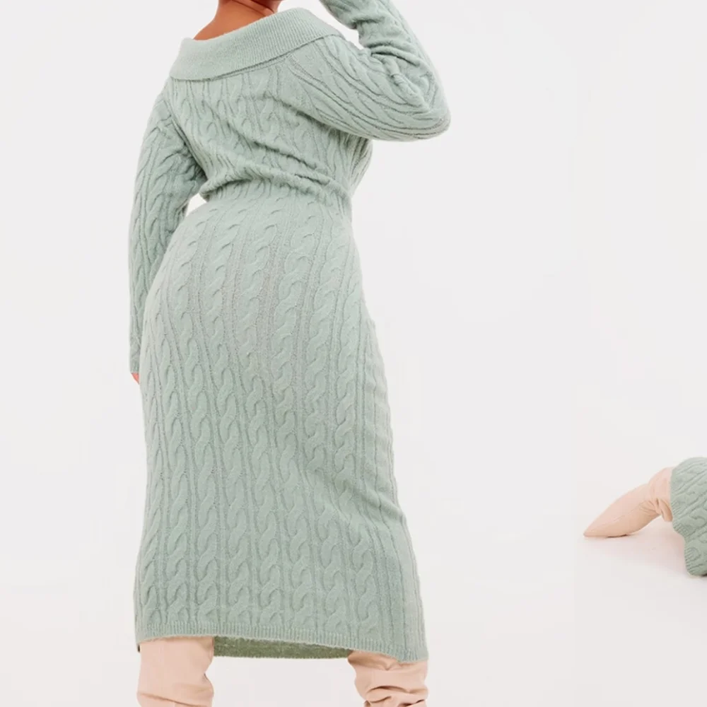 NWT!! PrettyLittleThing Sage Long Sleeve Knit Dress - Picture 2 of 8